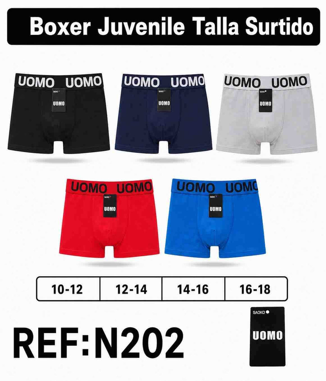 Juvenil Liso Talla Surtido