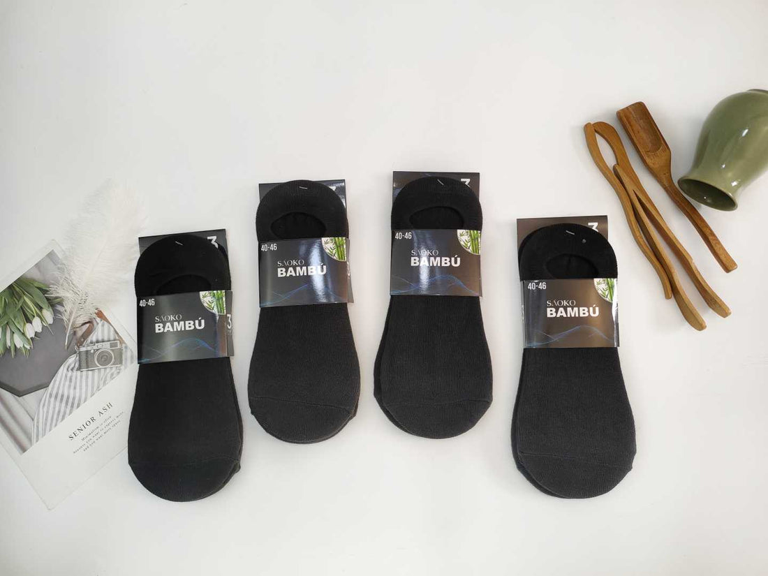 Calcetín Hombre Invisible Bambú Negro